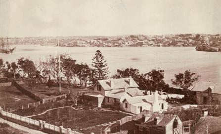 , The east west orientation of 'Bell'vue' is clear in this photograph from around 1870 before Moses Bell bought the property. State Library of New South Wales
