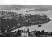 , A section of the panorama photographed by Charles Bayliss from Holtermann’s tower showing the Milsons Point waterfront at Lavender Bay, 1875. State Library of NSW